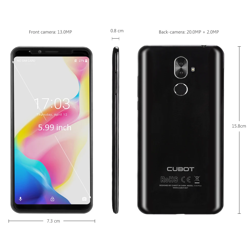 CUBOT X18 Plus 4G teléfono móvil Android 8,0 de 5,99 \ CUBOT X18 Plus 4G teléfono móvil Android 8,0 de 5,99 \