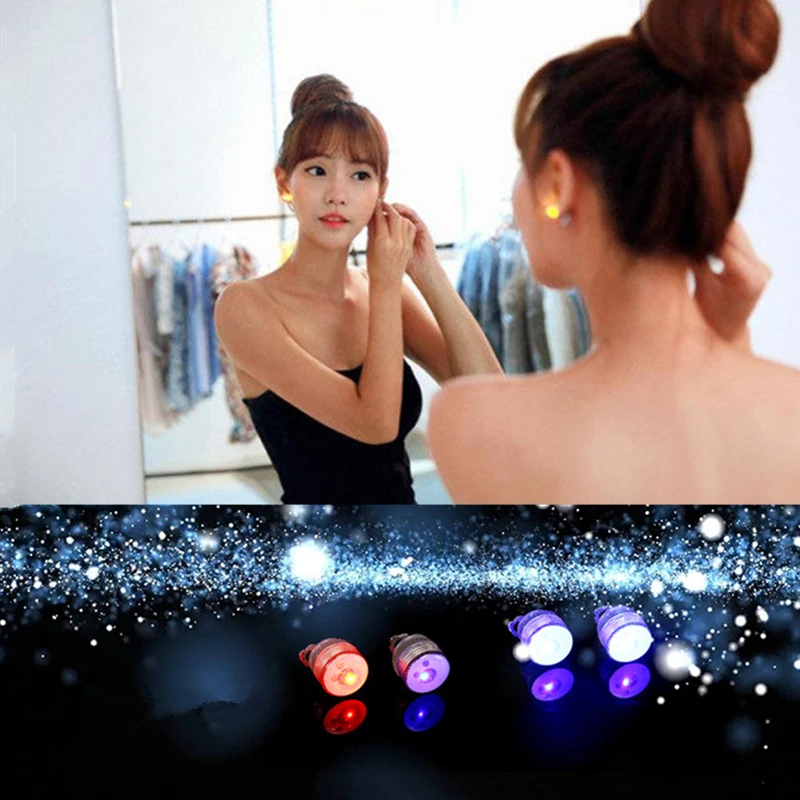 

Women Colorful Flash Earrings Led Light Emitting Earrings Rotate Glow Earrings Trinket Bar Party Vocal Concert Nightclub Jewelry