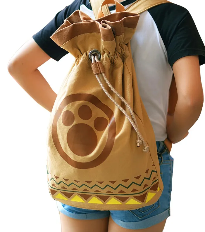 Drawstring Bags monster hunter Comic and Animation cat footprint
