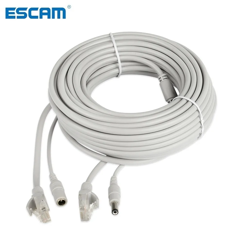 Сетевой кабель ESCAM 30 м/20 м/15 м/10 м/5 м RJ45 + 12 в пост. Тока|Коробки передач и кабели| |