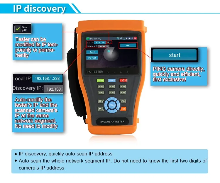 Ipc-4300, новинка 4," ipc тестер, ip-камера, тестер AHD/CVI/TVI/SDI tdr Кабельный тестер, поддержка Wi-Fi
