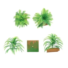 2 шт. горячая Распродажа Миниатюрная модель растения имитация дерева кустарник+ основание пьедестал для песка, стола, здания, архитектурная модель