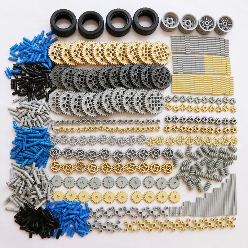 

ZXZ 650pcs/set Building Blocks Bulk Technic Parts Gears Rack Axle Conectors Truck Tires Compatible With Legoes Technic Accessory