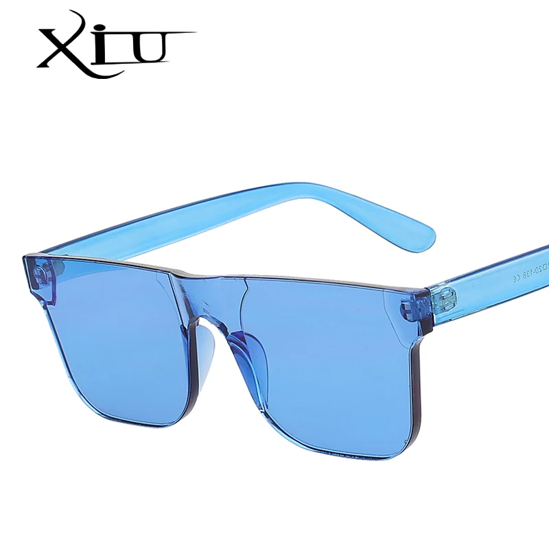 

XIU New Candy Color Sunglasses Women Luxury Brand Square Pink Sunglasses Ladies Men Driving UV400 Eyewear Rivet Sun Glasses