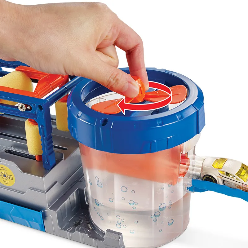 Игровой Набор HOT WHEELS Car Track City Diecas Wash с разъемом под давлением и мини-игрушечным автомобилем для мальчиков, игрушечные машинки, подарок на день рождения