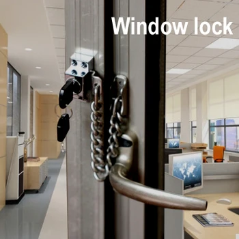 

Rarelock Christmas Supplies Baby Care Window Chain lock with Keys for Sliding Door lock Bathroom Home Security Hardware DIY a