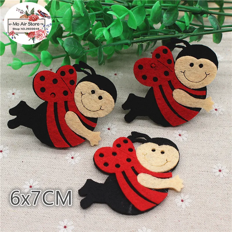 

6x7CM 5pcs Non-woven patches bee Felt Appliques for clothes Sewing Supplies diy craft ornament