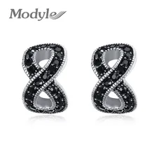 Mostyle новые модные роскошные черные CZ камень из нержавеющей стали серьги-гвоздики для женщин