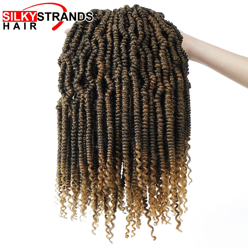 

Bomb Spring Twist Crochet Hair 12 inch Synthetic Ombre passion Twist Crotchet Braids Hair Extensions