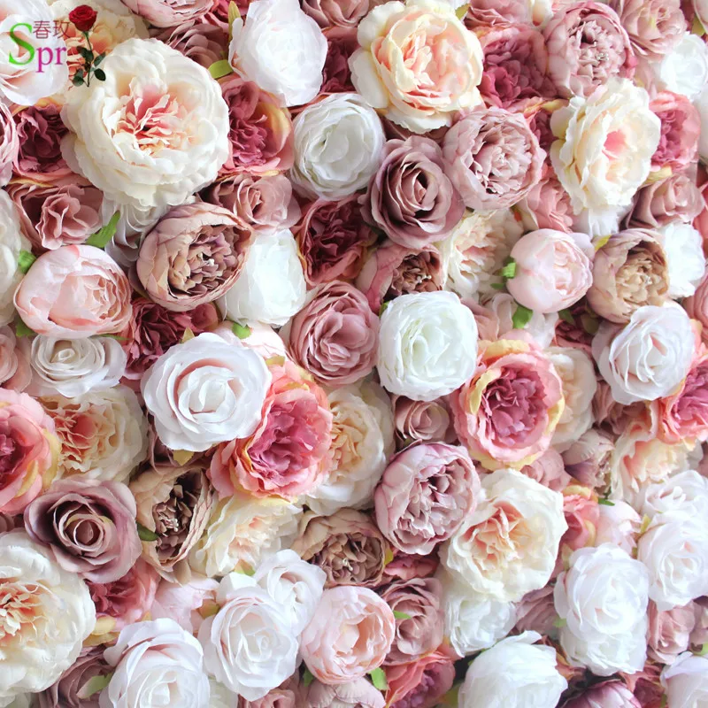 SPR 24pcs/lot luxury Artificial rose peony flower wall wedding backdrop
