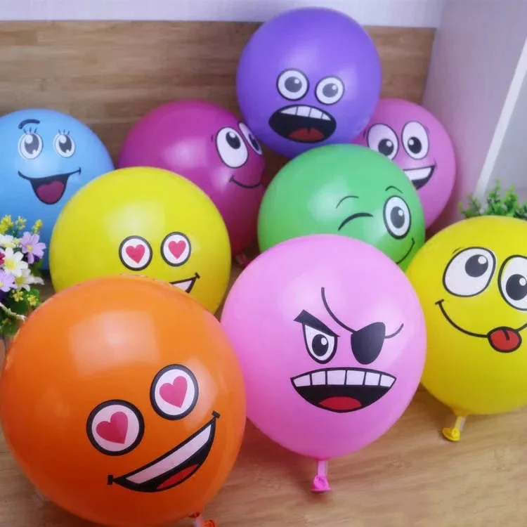 

10PCS/Lot 12" Emoji Face Expression Latex Multicolor Colorful Balloons Birthday Party Wedding Decoration Ballons Kids Toy