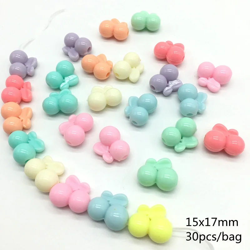 

Meideheng Multi light color Cherry big hole DIY Craft Beads For Jewelry Making Needlework Accessories Children's Toys 30pcs/bag