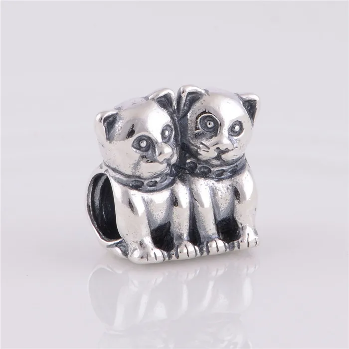 

Wholesale 925 Sterling Silver Cute cat Screw Core Stopper Charm Beads, DIY Jewelry Compatible With Pandora Style Bracelet LW222