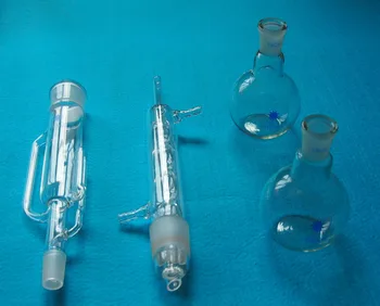 

150ml,Glass Soxhlet Extractor,Allihn Condenser,Two Flat Bottom Flask,Lab Glassware