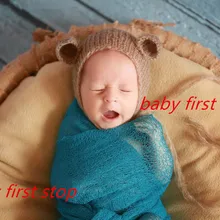 Новорожденная фотография Реквизит шляпа, мохеровая шапочка