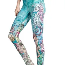 Для женщин конек шаблон Фитнес упражнения Леггинсы для женщин быстрое высыхание ботильоны Длина энергии Брюки для девочек Мотобрюки женская одежда