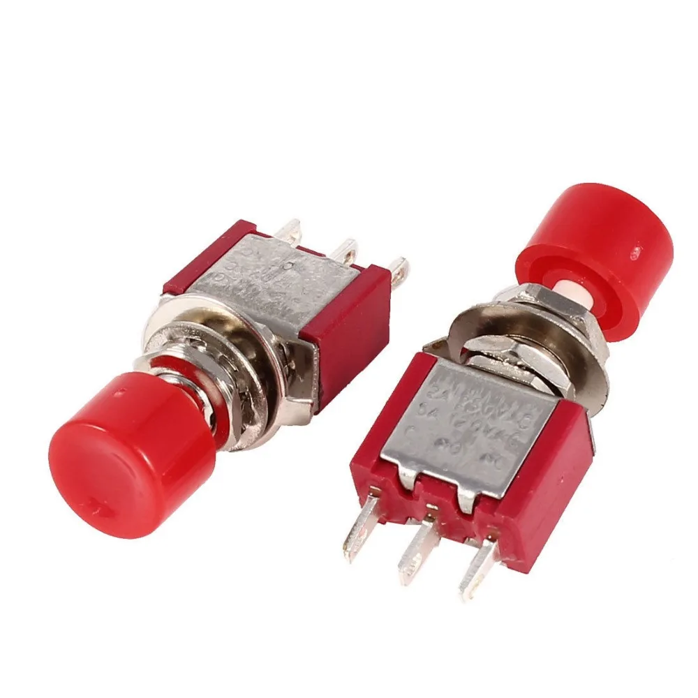 

2 Pcs 3 Pole SPDT NO NC Mini Momentary Push Button Switch 5A/120V 2A/250V
