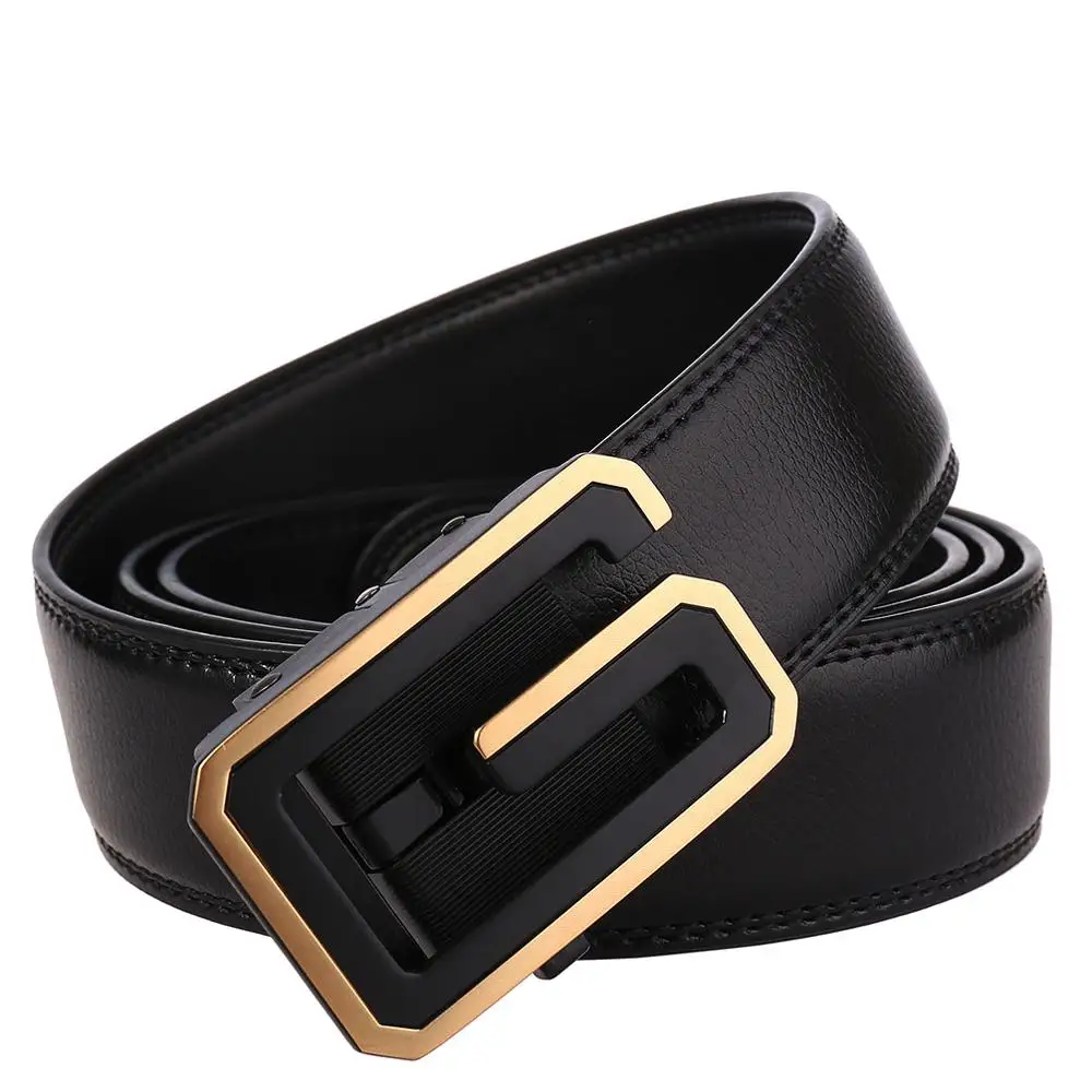 

Formal Men Belts Male Genuine Leather Strap Belts For Men Quality Automatic Buckle Black Belts Cummerbunds Cinturon Hombre