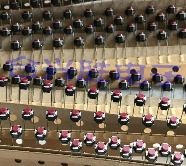 50PCS/LOTS Japan EVQ11L05R Tact Switch 6*6*5 mm Dip Red Head 2 feet micro switch Power Button | Обустройство дома