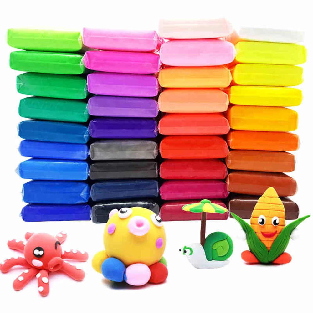 

12/24/36 Colors With Tools Air Drying Super Light Plastic Clay Colorful Plasticine Polymer Educational Soft Play Dough Toy Gift
