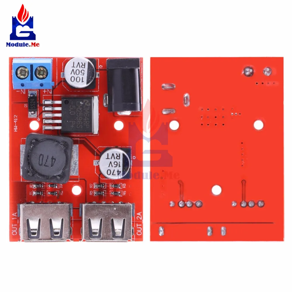 LM2596 LM2596S двойной USB преобразователь 9 В 12 24 36 до 5 3 А понижающий плата автомобильное