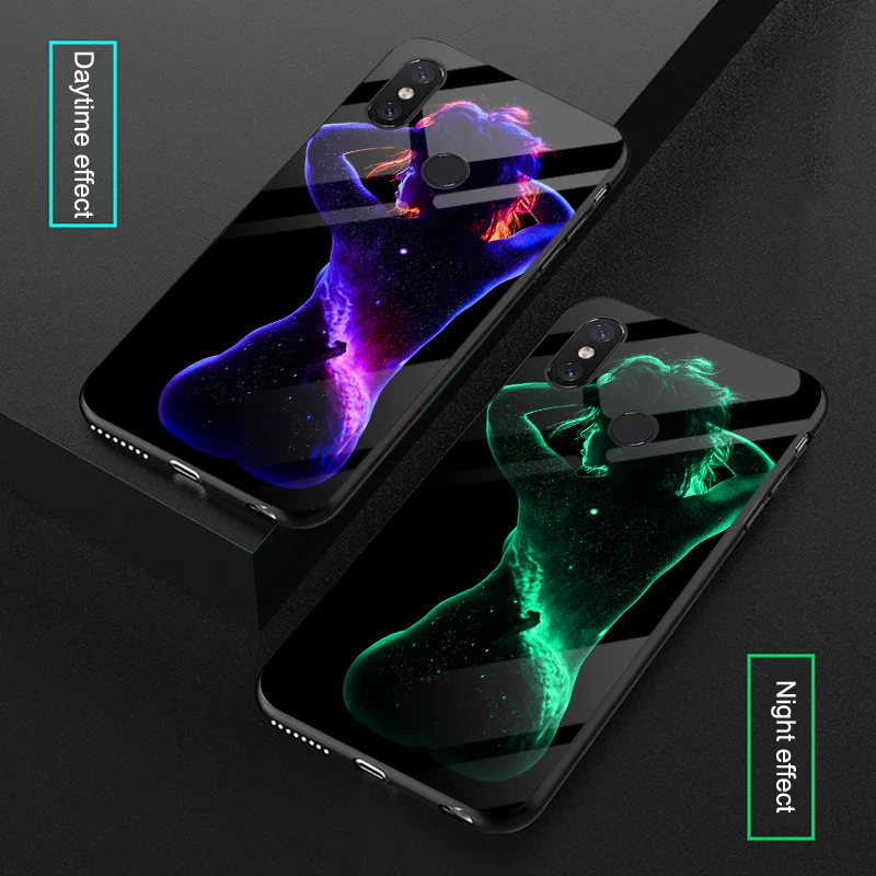Светящиеся сексуальные боди арт стеклянные Чехлы для XiaoMi Mi 8 SE / Pro Explorer