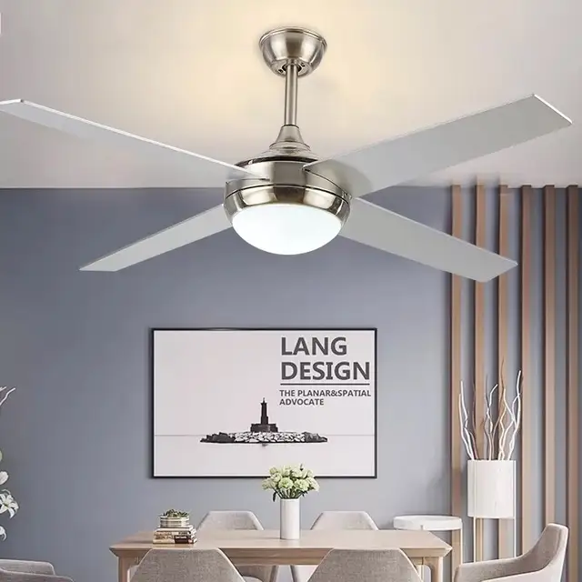 Led42 Inch Nordic Retro Ceiling Fan Light Bedroom Home 1 6 Gear