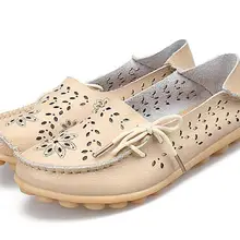 Женская Повседневная обувь из натуральной кожи; женские лоферы без шнуровки; женские мокасины на плоской подошве; женская обувь для вождения; размеры 34-44