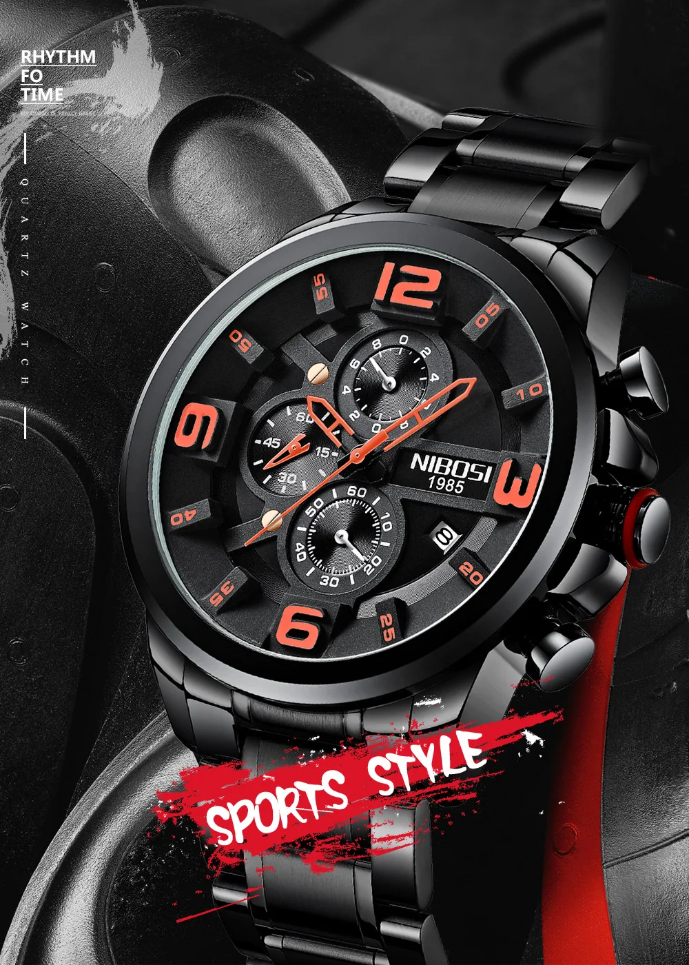 NIBOSI Reloj Hombre 2018 Men Watches Top Brand Luxury Sports Watches For Men Watches 2018 Luxury Brand Waterproof Full Steel     (1)