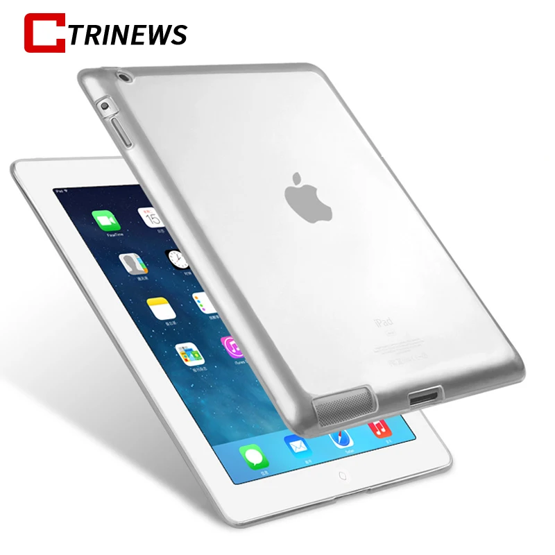 

Case For Apple iPad 2 3 4 Tablet Cover Shockproof Transparent Clear Soft Silicon TPU Case For iPad 4 Full Protective Cases Capa
