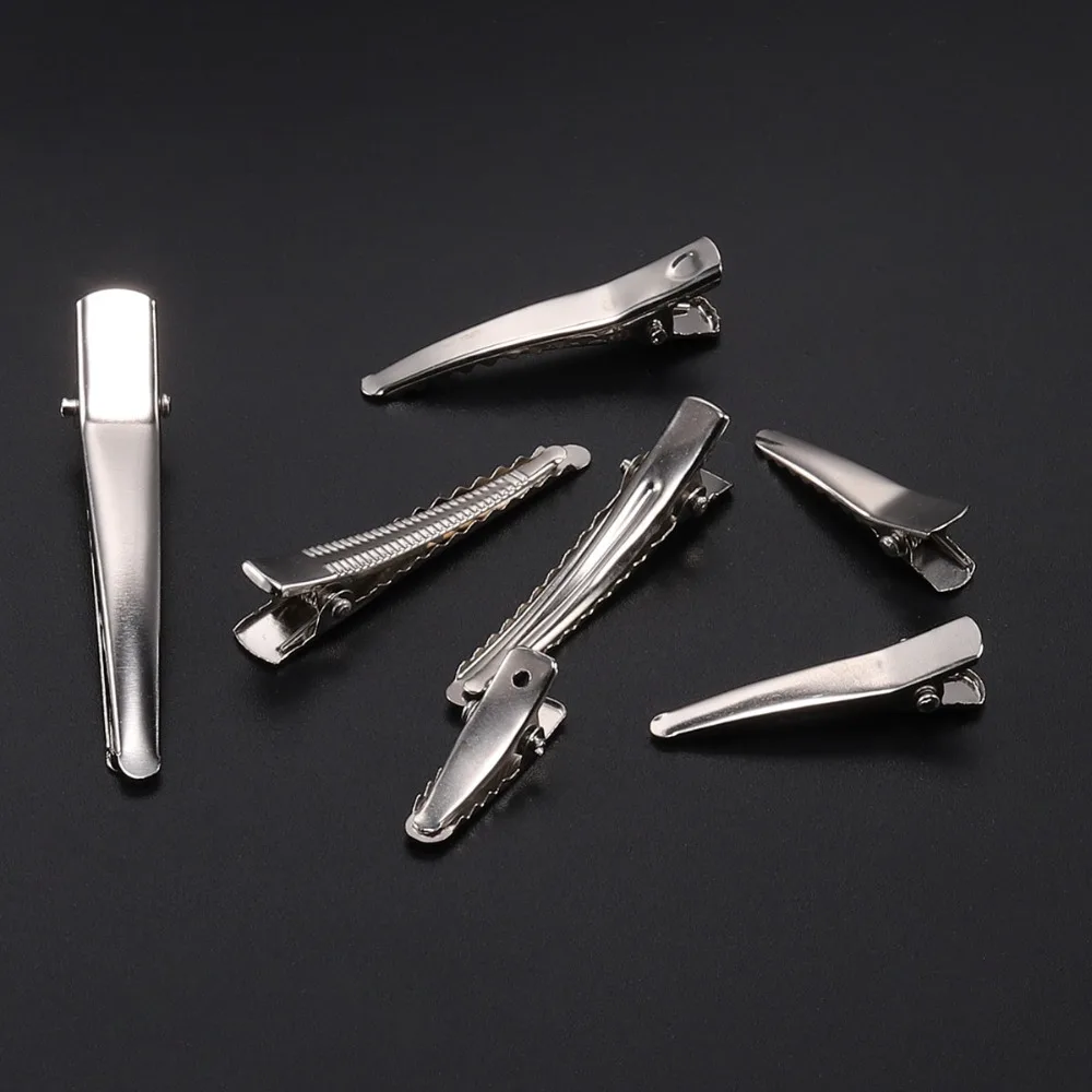 

20pcs/lot 25/30/40/45mm Metal Single Prong Alligator Hair Clip Base For DIY Hairpins Jewelry Making Findings Accessories
