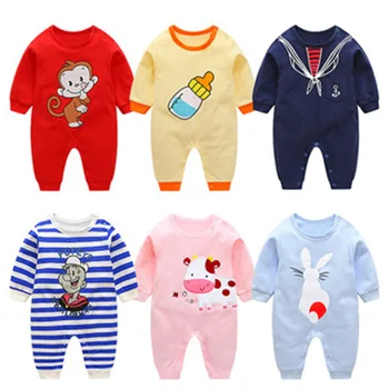 

Autumn Spring Baby Boy Girl Newborn Jumpsuit Long Sleeve Cotton Cartoon Christmas Deer Pajamas 0-18Months Rompers Baby Clothes