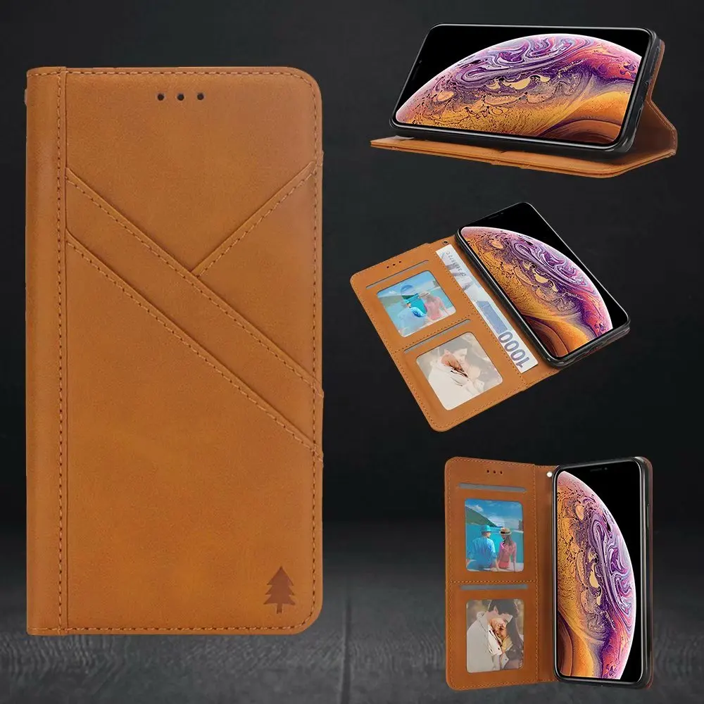 Держатель для карт кошелек флип чехол для iPhone 6 6s Plus X Xs Xr Max 8 7 Coque роскошный кожаный Стенд Магнитный чехол для книги