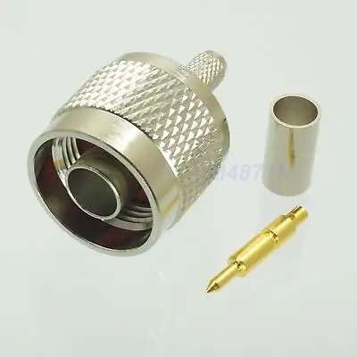 

DHL/EMS 50pcs Connector N male plug crimp RG58 RG142 LMR195 RG400 cable straight -d2