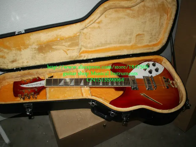 Best price at $359 Cheap Cherry 12 Strings 325 330 Rick Electric Guitar with case Best High Quality Musical instruments