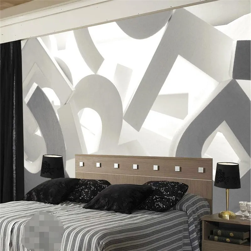 

custom photo wall mural 3d wallpaper Luxury Quality HD English alphabet abstract modern sense layered white 3d large wallpaper