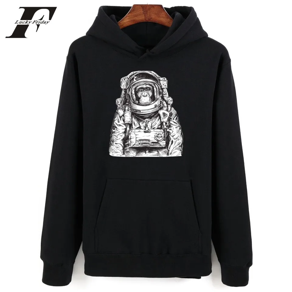 LUCKYFRIDAYF Space Orangutan mens hoodies and sweatshirts Casual Capless mens hoodies and sweatshirts King Kong Funny clothes