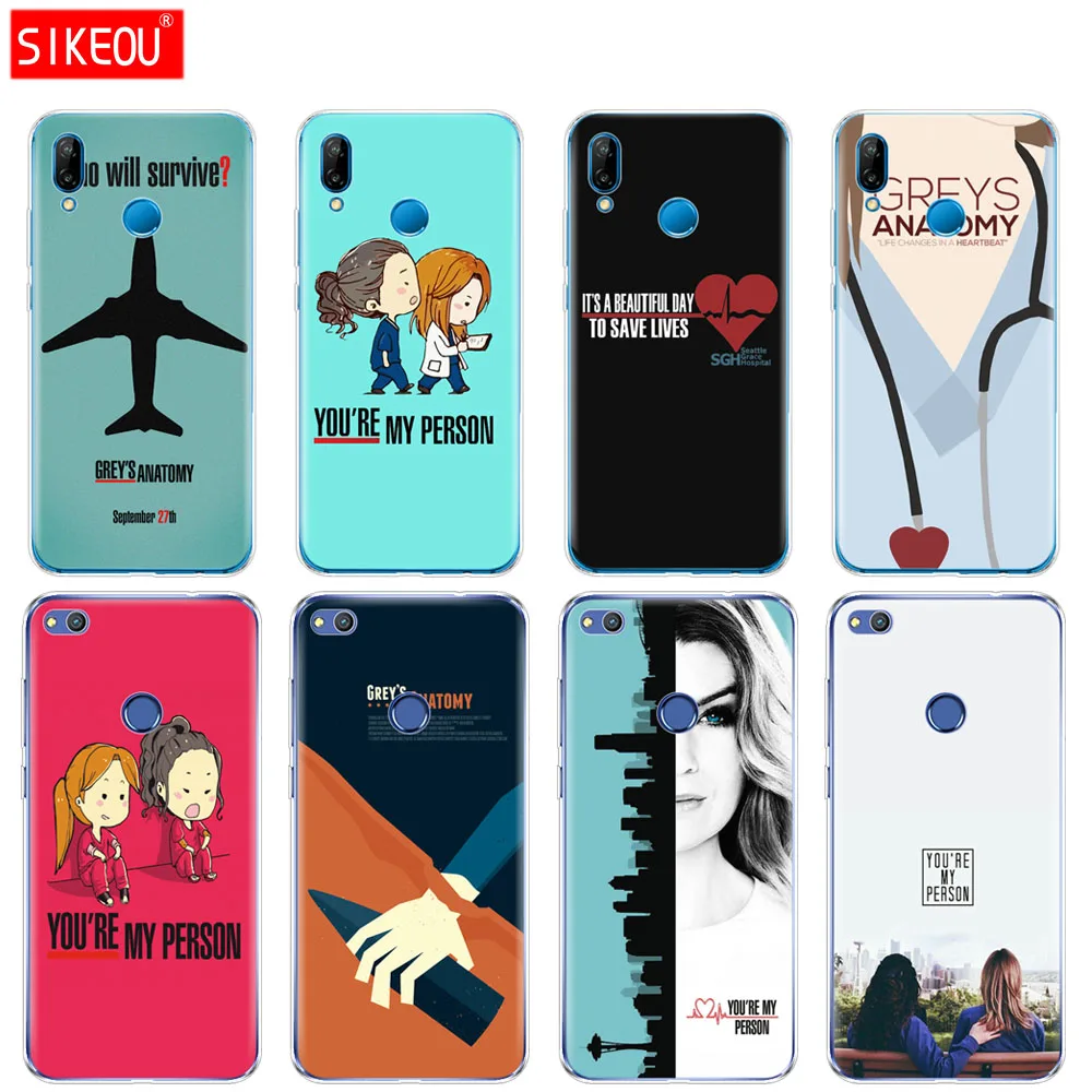 Custodia Protettiva In Silicone Per Huawei P20 P7 P8 P9 P10 Lite Plus Pro 2017 P Smart Greys Anatomia