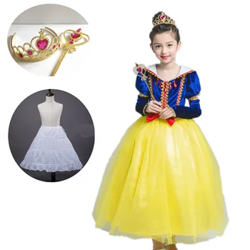 

Girl Snow White Princess Tutu Party Dress Halloween Costume Christmas Party Clothes for kids Children Carnival Costume