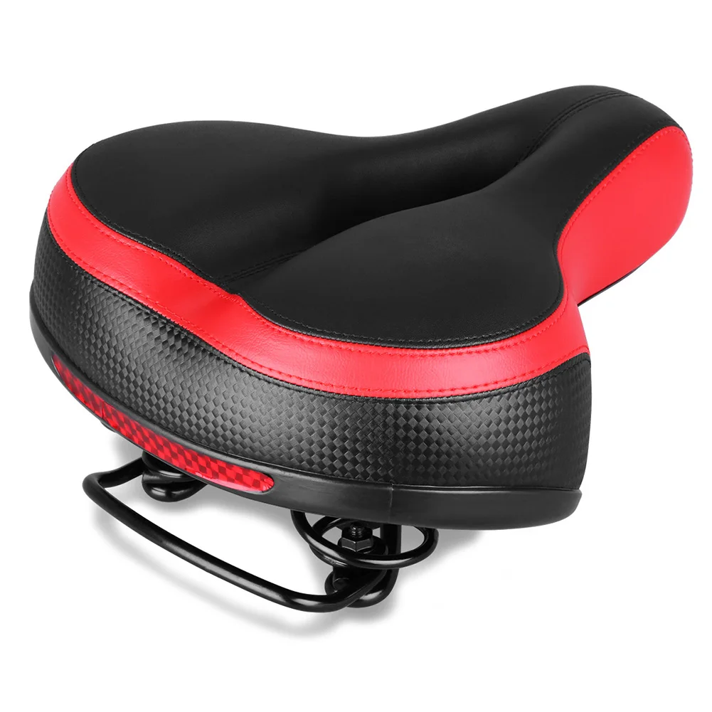 Mountain Bike Saddle Cycling Bicycle Seat Wide Comfortable Replacement Reflective Tape Shock Absorbing Protective High Elastic | Спорт и