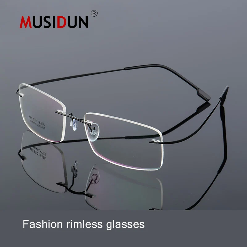 

fashion Optical Rimless Glasses Man woman Myopia Eyeglasses Frame Superelastic Ultra-light Memory Titanium Alloy Eyewear Q129
