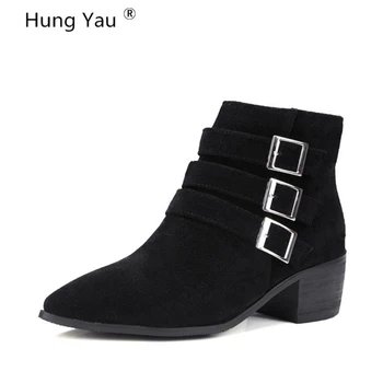

Hung Yau Women Boots Platform Shoes Women Martin Boots Thick With High Heels Ankle Boots For Women 3 Colors Plus Size 34-48