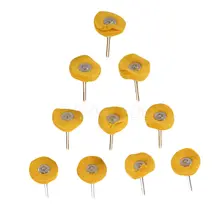 Chiffon de polissage rond, 10 pièces, roue jaune Dremel adapté aux accessoires d'outils rotatifs, matériaux de tige 25*3mm