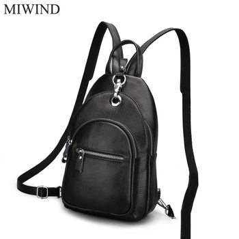 

MIWIND Backpack Natural Soft Real Leather Backpacks Genuine First Layer Cow Leather Top Layer Cowhide Women Backpack WUB084