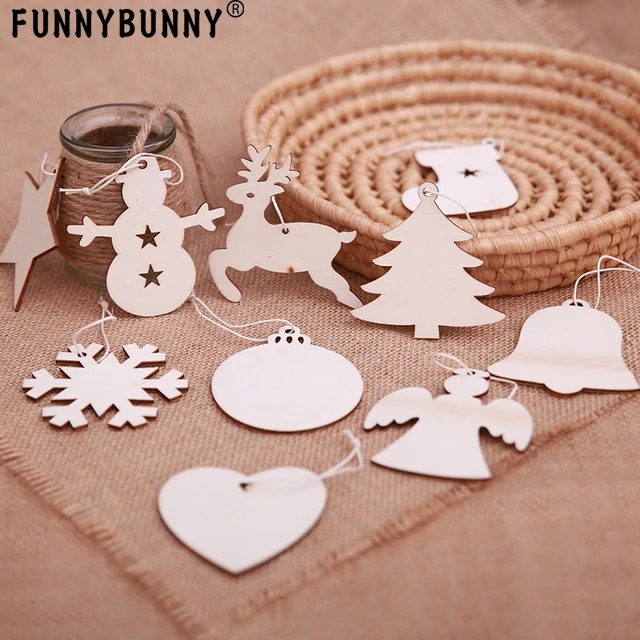 

FUNNYBUNNY 10Pcs Christmas Hanging Tags Pendant Home Party Xmas Tree Home Ornament Decor