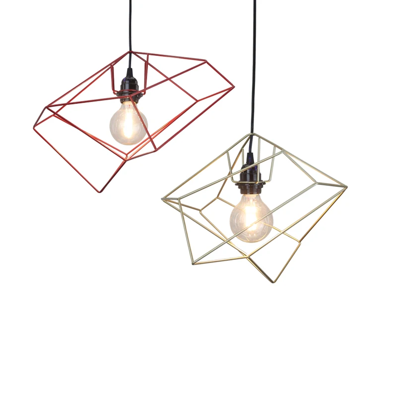 

Simple Retro Geometric Iron Led E27 Pendant Light For Dining Room Living Room Bar Dia 40cm 1467