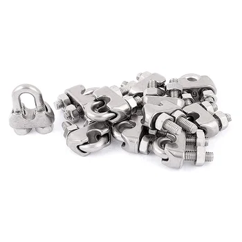 

GTBL 6mm 1/4 Inch Stainless Steel Wire Rope Cable Clamp Clips 12pcs
