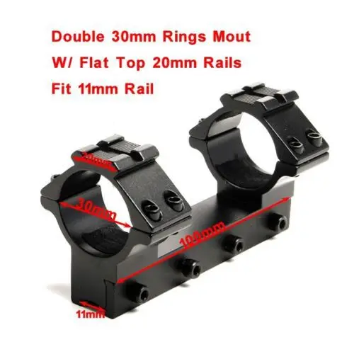 2X Adjustable Scope Rings 11mm/20mm Dovetail Riser Mounts Center Height