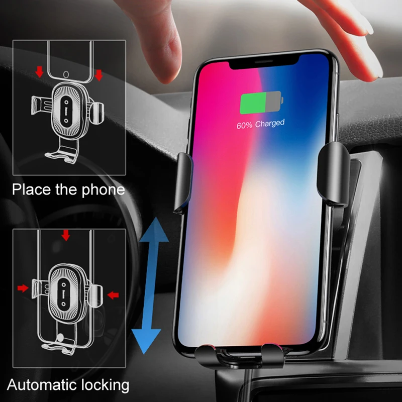 Baseus беспроводное автомобильное зарядное устройство держатель телефона для iPhone X 8 8Plus samsung S9 S8 S7 S6 Быстрое беспроводное зарядное устройство в автомобильном держателе