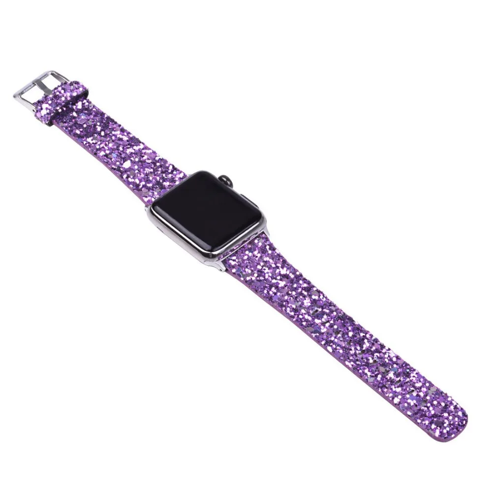 Кожаный ремешок для наручных часов Apple Watch, версии 44 мм 40 мм наручных часов iWatch, 5/4/3/2/1 браслет сияющая кожа; ремешок для часов металлическая пряжка на ремень